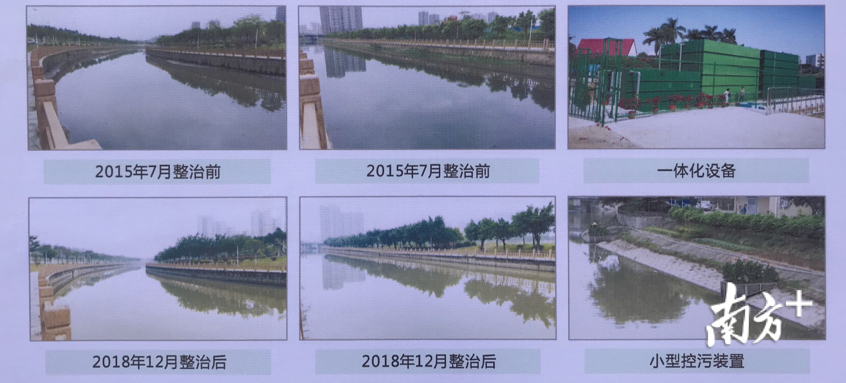 大棉涌整治前后图。罗琼摄 大棉涌整治前后图。罗琼摄