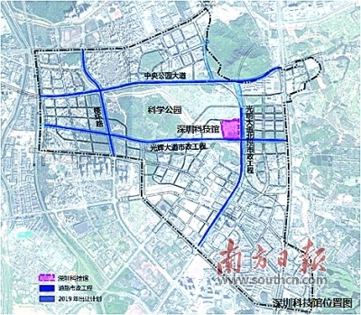 深圳科技馆（新馆）位置图。资料图片