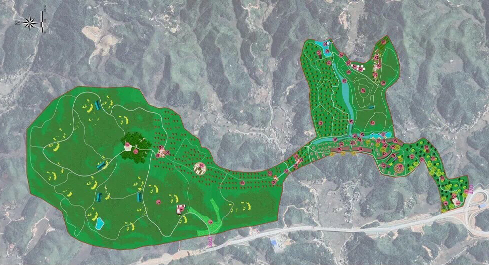 广东龙川绿油农业油茶特色田园综合体项目规划图。 广东龙川绿油农业油茶特色田园综合体项目规划图。