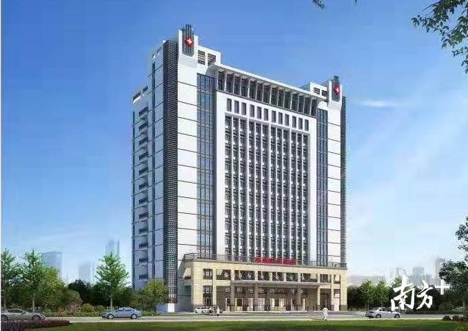 梅州市第二中医医院住院综合大楼效果图。