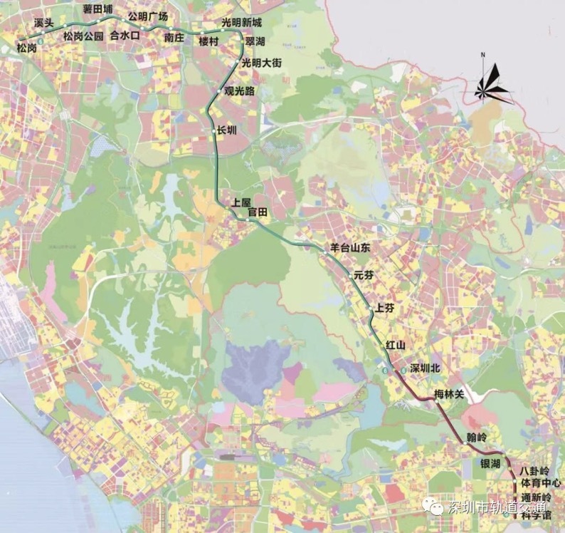 深圳地铁6号线线路站点图
