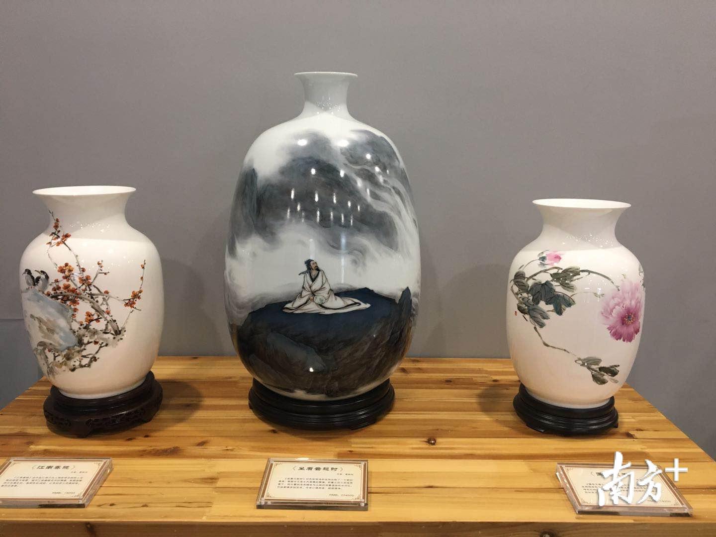 潮州馆展出的潮州陶瓷精品。