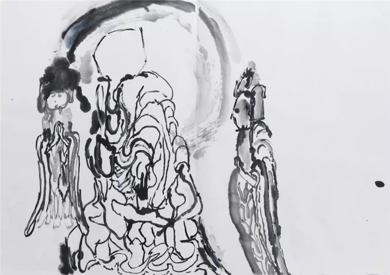 《语世系列》45*70cm 纸本水墨 2019