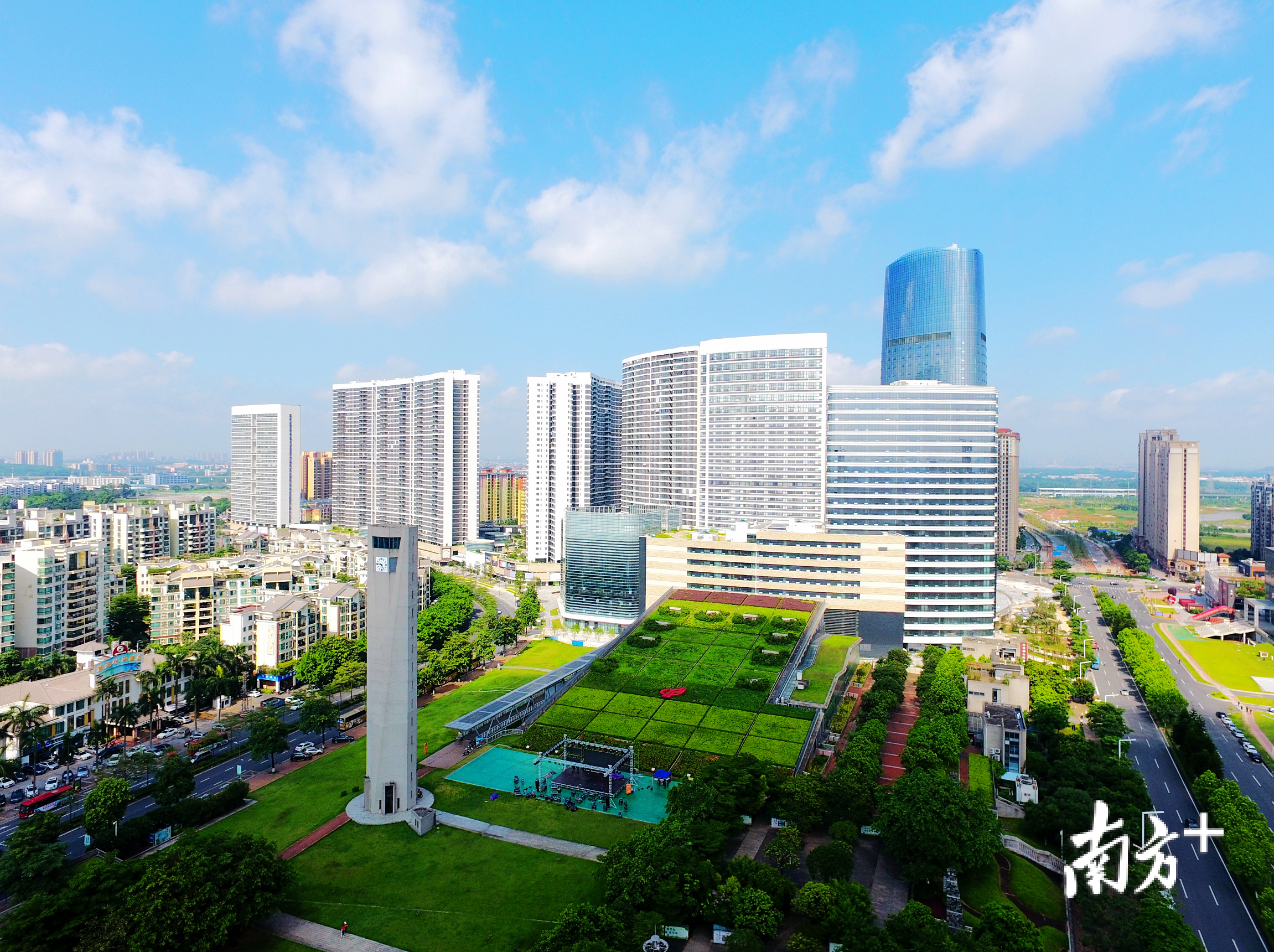 狮山镇城区环境优美。狮山镇政府供图