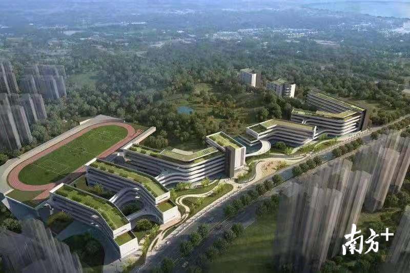 执信中学南沙学校效果图。