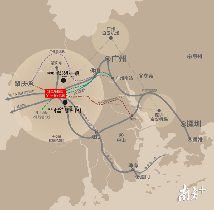 项目将形成“机场+三高铁+地铁+有轨电车+公路”的立体交通网络。受访者供图