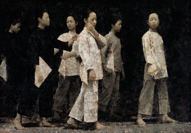 《自梳女》油画 1999年  林永康 作