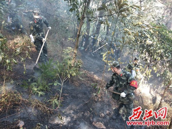 灭火现场。通讯员陈志远 摄