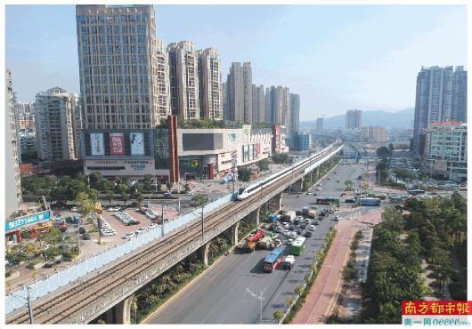 莞惠城轨沿着仲恺大道走向建设。 莞惠城轨沿着仲恺大道走向建设。