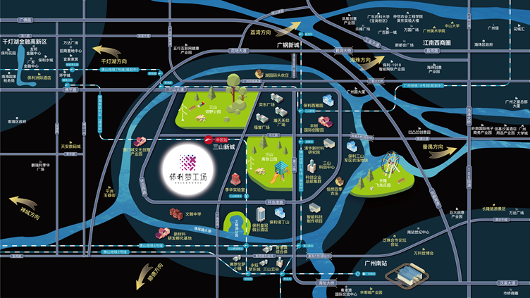 保利梦工场区位图。保利梦工场供图