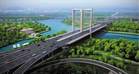 番海大桥连接广州南站