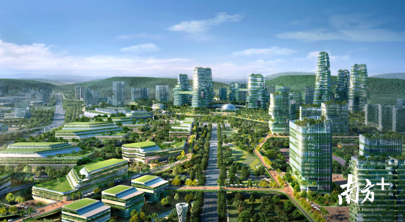 三龙湾将在北滘镇东南部建设机器人技术创新平台，图为佛山顺德机器人谷效果图。 资料图片