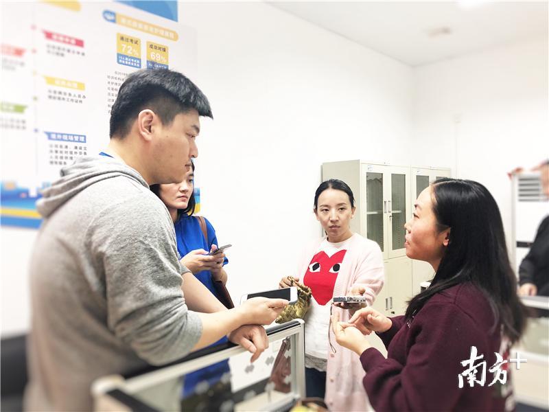 江门市对外劳动服务有限公司负责人欧阳素琴接受采访。 江门市对外劳动服务有限公司负责人欧阳素琴接受采访。