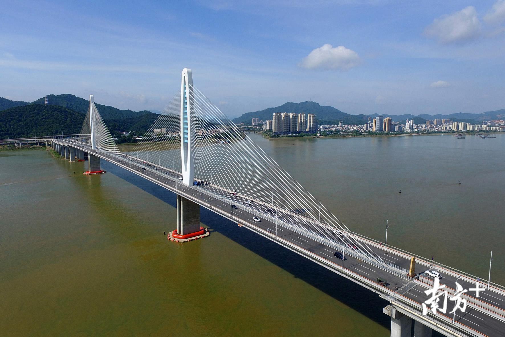 肇庆正着力打造粤港澳大湾区连接大西南的综合交通枢纽。图为跨过西江的阅江大桥。资料图