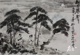 叶植盛作品《松月琴声》。