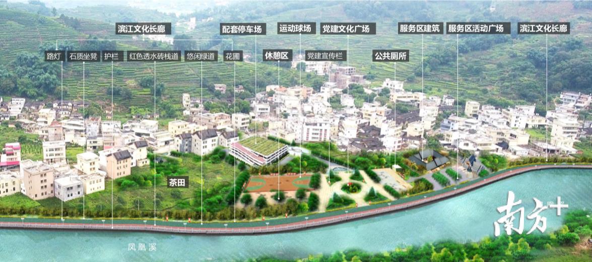 凤凰溪下埔段党建文化广场规划图。