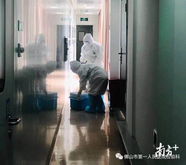 市一医院检验科工作人员正在紧张工作。
