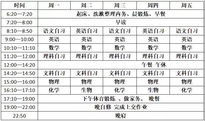 惠州中学网络直播课堂课表。