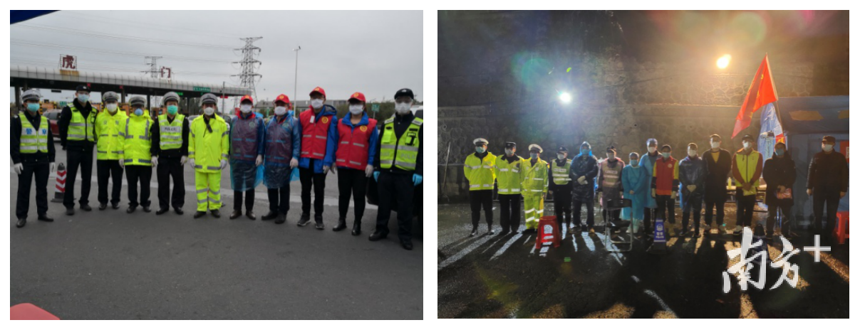 各个高速路口的工作人员合影
