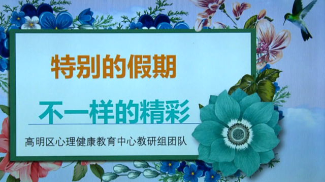 全学段心理健康教育-特别的假期 不一样的精彩-高明区杨和中学-何欣颖