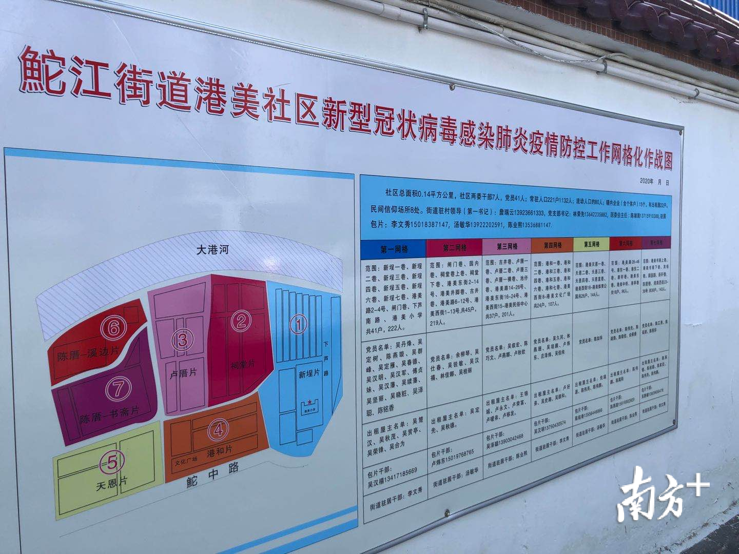 港美社区疫情防控工作网格作战图。余丹 摄