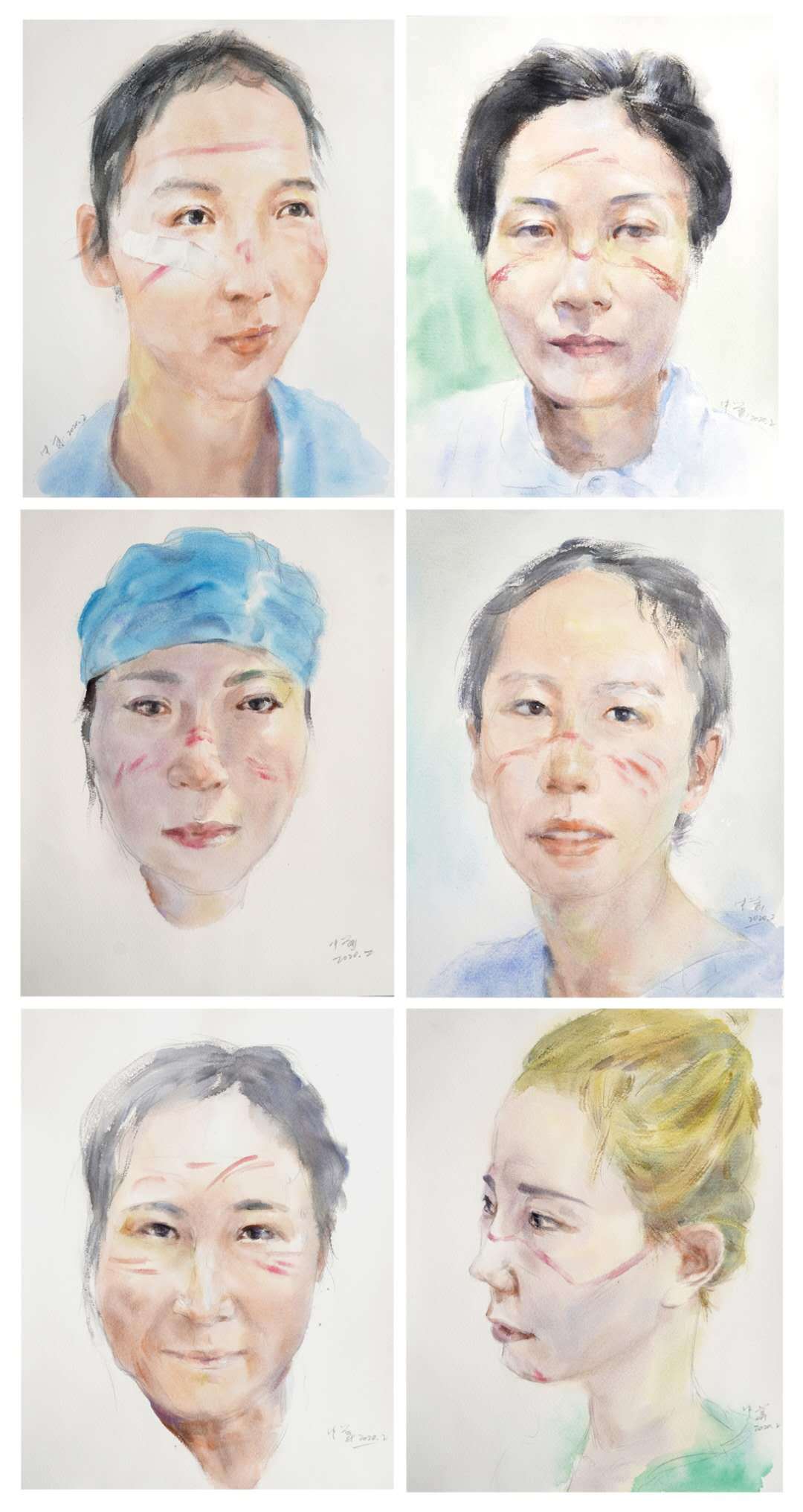 组画《最美逆行者》-杨中华。