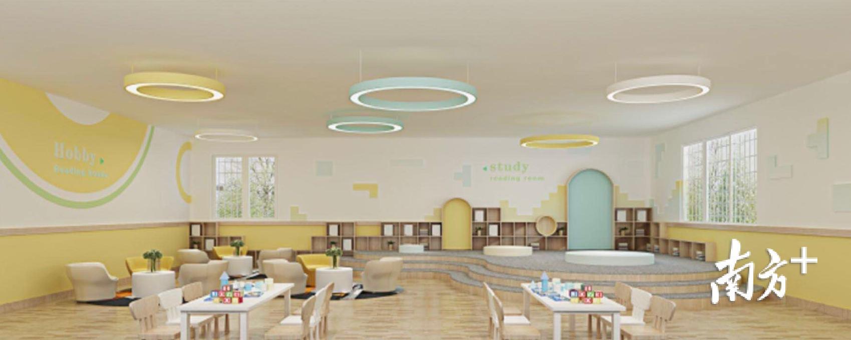 明雅幼儿园图书馆效果图。 明雅幼儿园图书馆效果图。