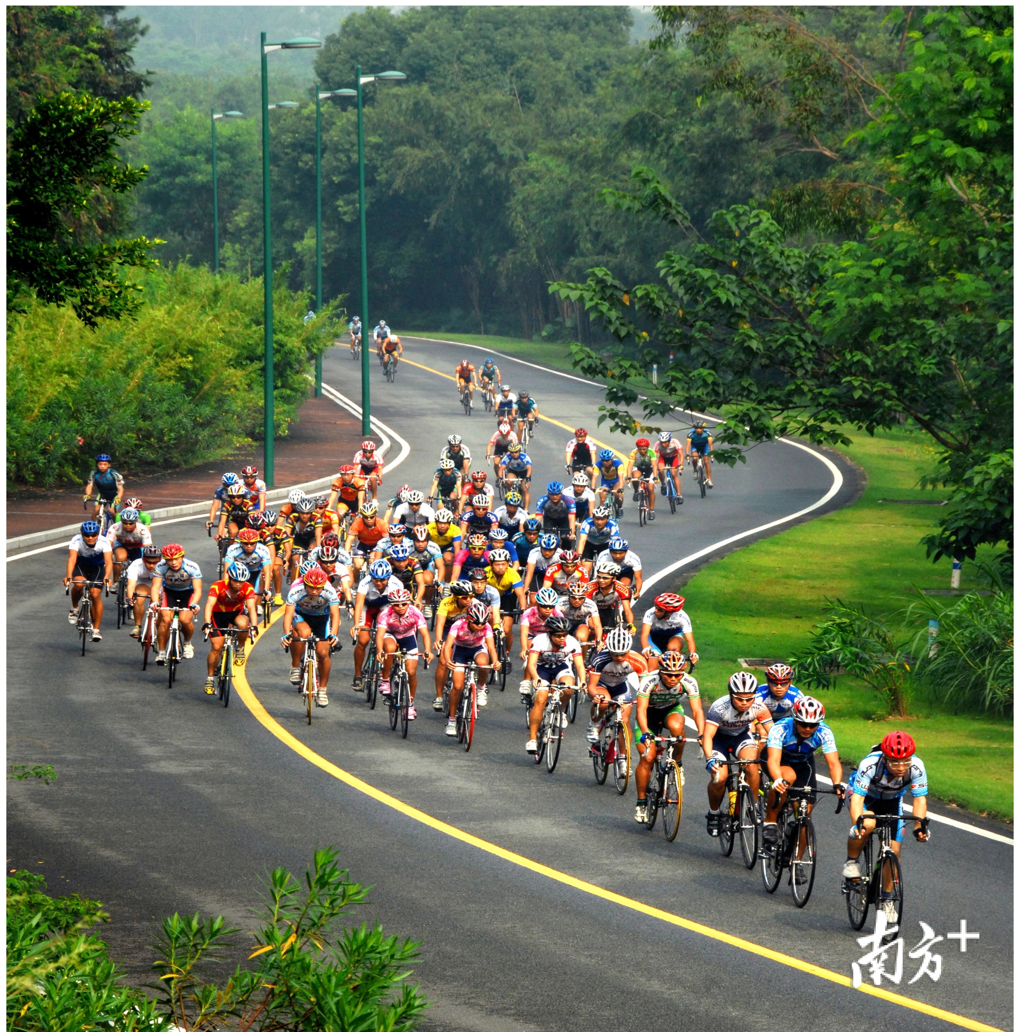 东莞森林公园里举办的自行车比赛 东莞森林公园里举办的自行车比赛