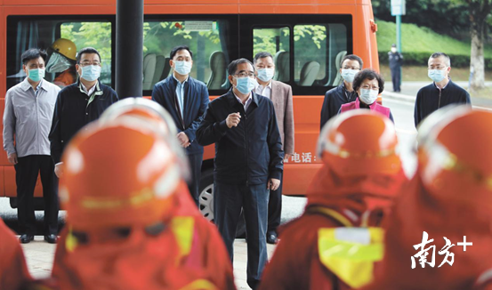 梁维东到同沙生态公园调研森林防灭火工作开展情况。 郑琳东 摄