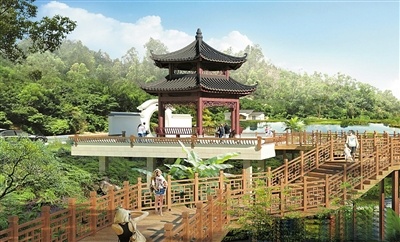 六角重檐亭效果图