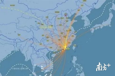 揭阳潮汕国际机场航线示意图