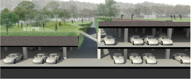 （图7）项目建成后拟在架空层顶上修建运动场。图为项目概念设计图.png