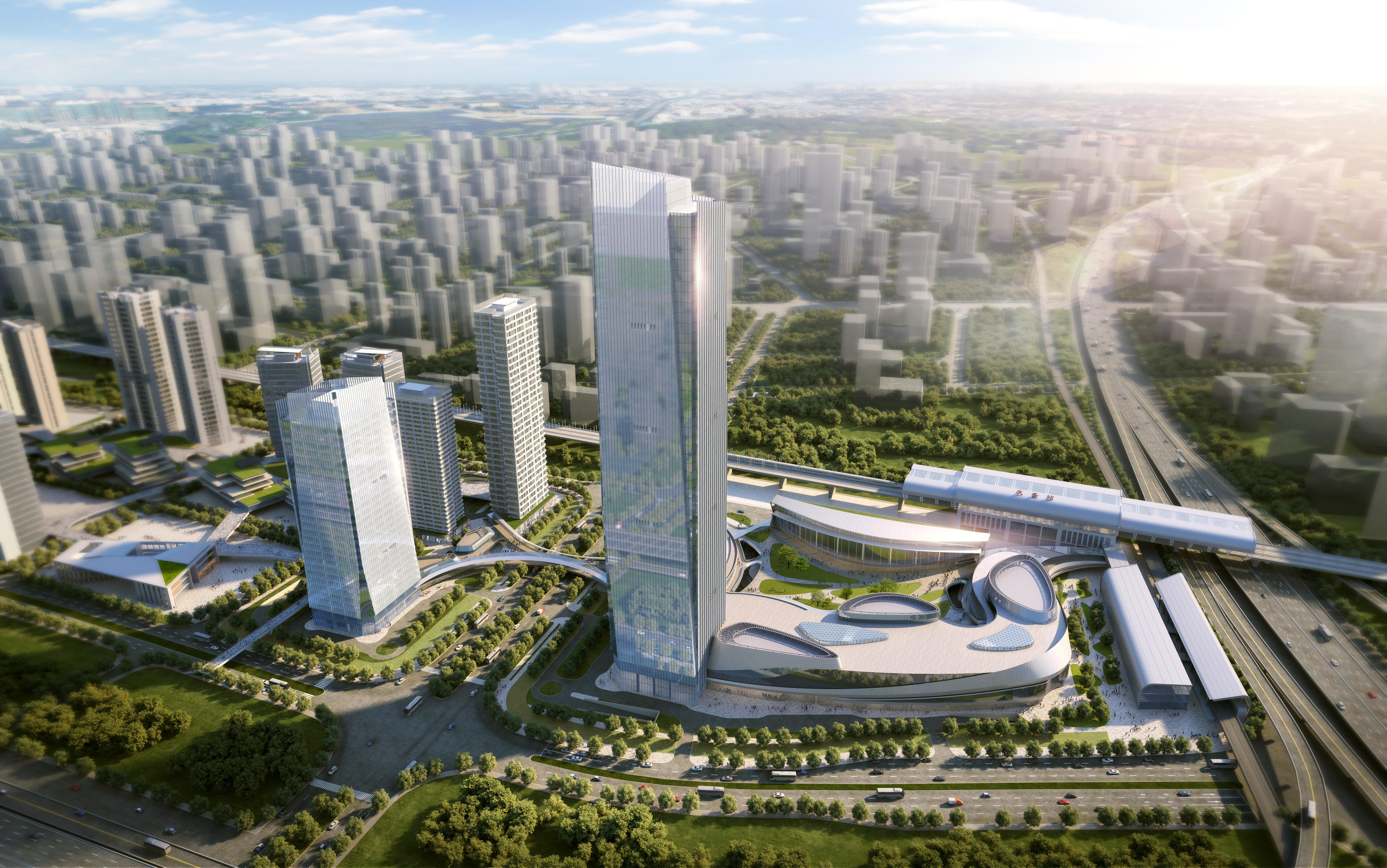 南沙庆盛枢纽新鸿基项目效果图。
