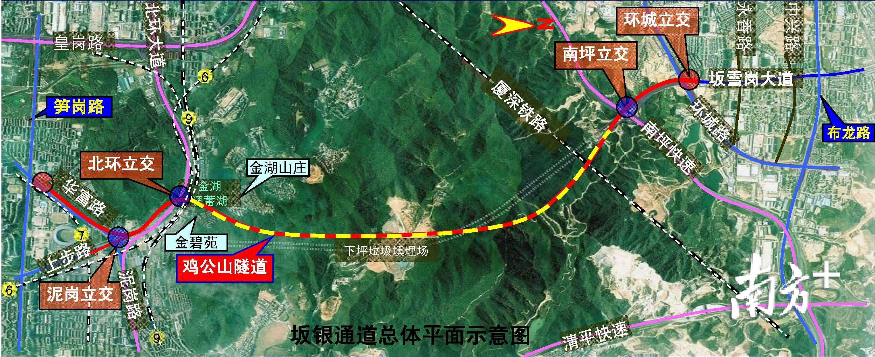 坂银通道总体平面示意图