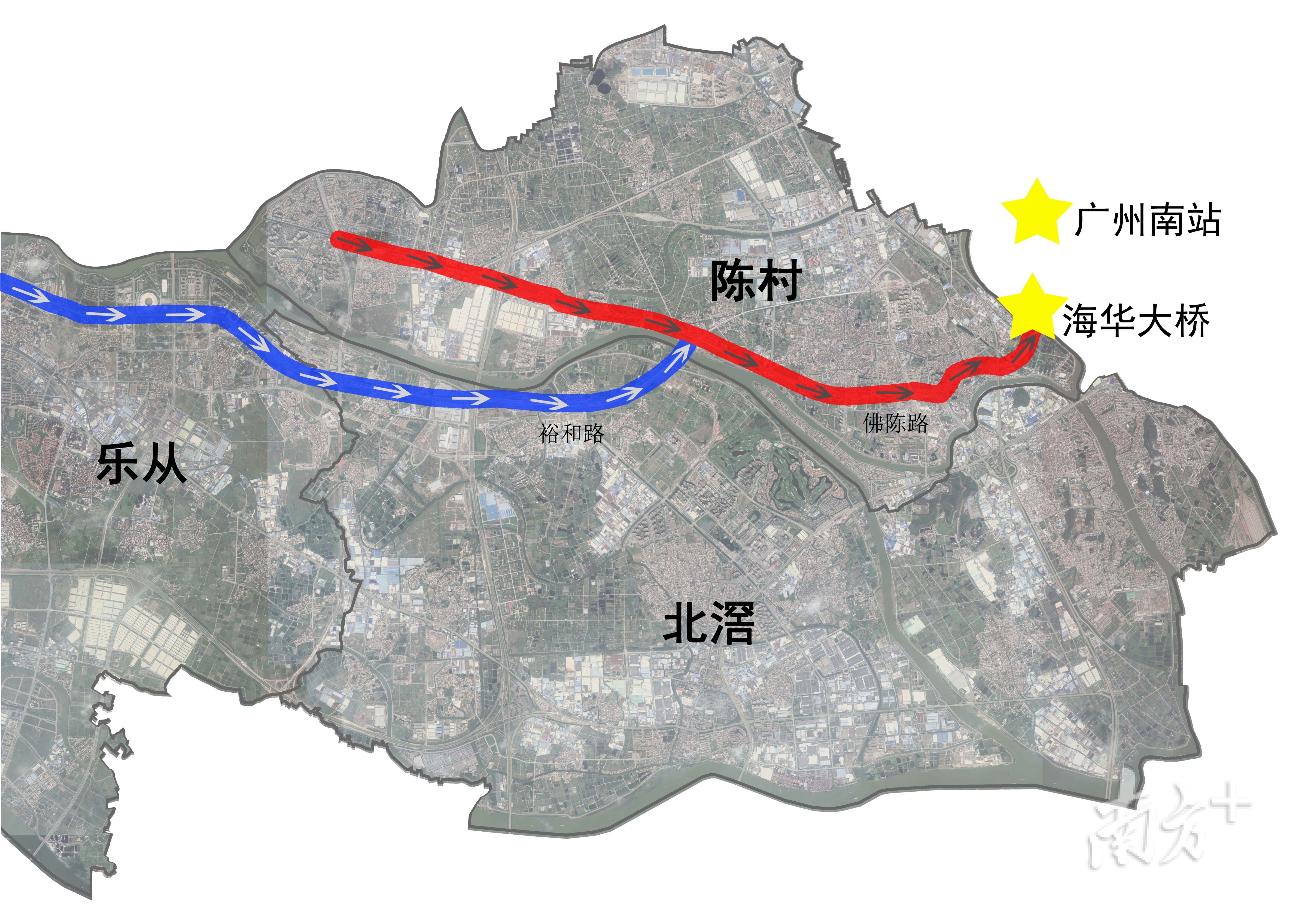 裕和路是首条同时连接起陈村、北滘、乐从三镇的主干道。三龙湾顺德片区建设局供图