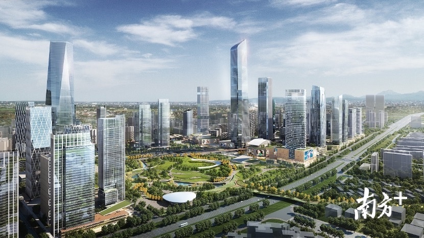 国际商务区效果图。 国际商务区效果图。