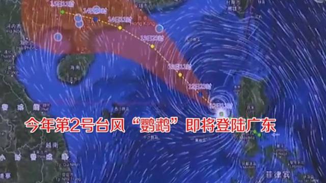 今年第2号台风“鹦鹉”预计14日登陆广东沿海