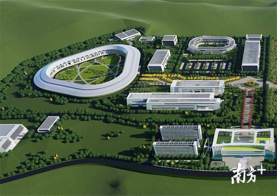 惠州强流重离子加速器装置总体布局图。