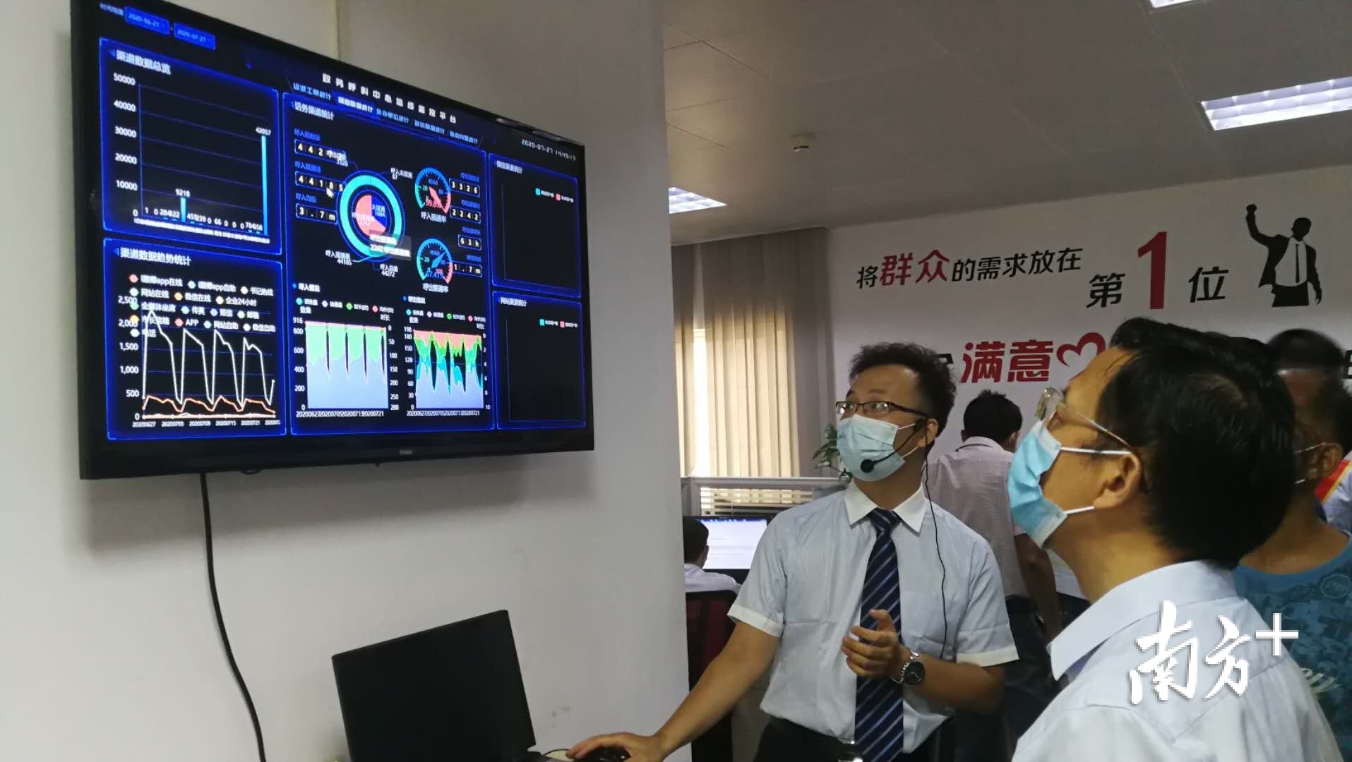 顺德区政务服务热线平台利用大数据平台监测当天信息。尹辅华 摄