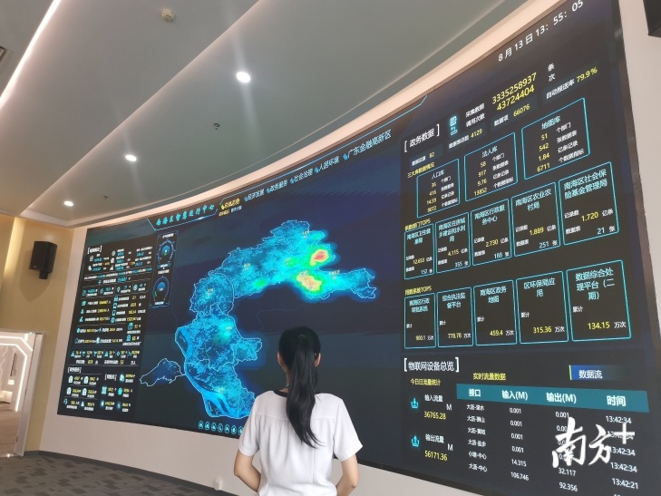 南海区打造集“网格化管理信息平台、诉求服务处置信息平台、社会共治数据库、视频监控平台”于一体的社会共治智云平台。南方日报记者 唐梦 摄