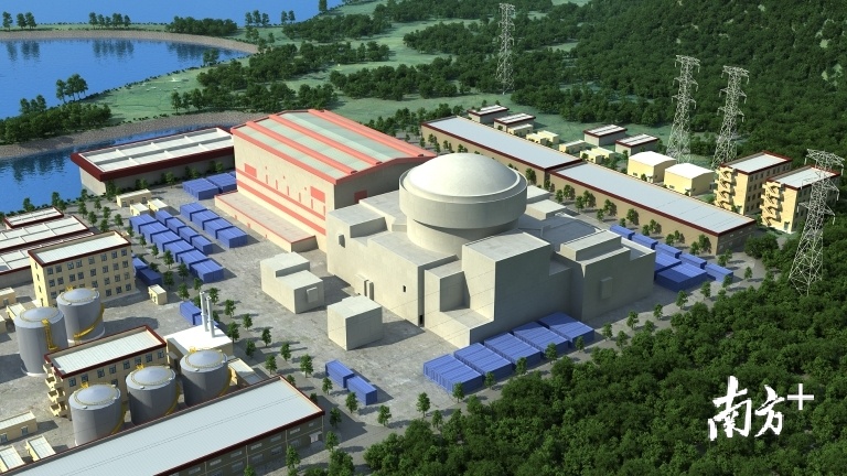   华龙一号核电站鸟瞰图（模拟）