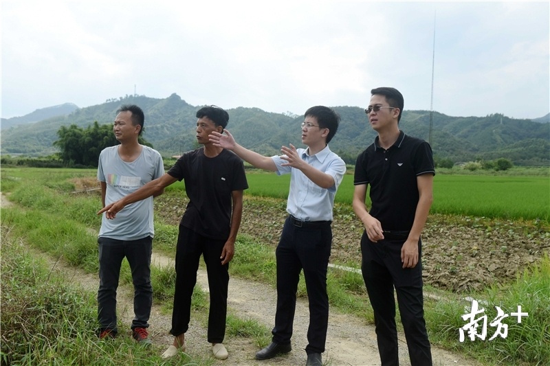 中国建设银行龙门龙翔花城支行行长何泉锋(右二)到丝苗米种植基地了解情况。 中国建设银行龙门龙翔花城支行行长何泉锋(右二)到丝苗米种植基地了解情况。