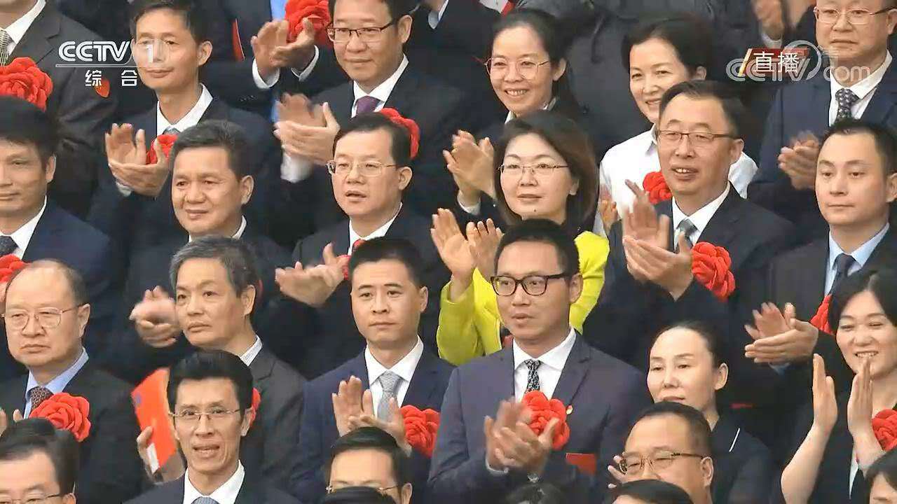 李莉在表彰大会上(央视视频截图)