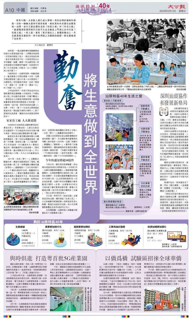 汕头|香港大公报再发文点赞汕头特区:勤奋将生意做到全世界