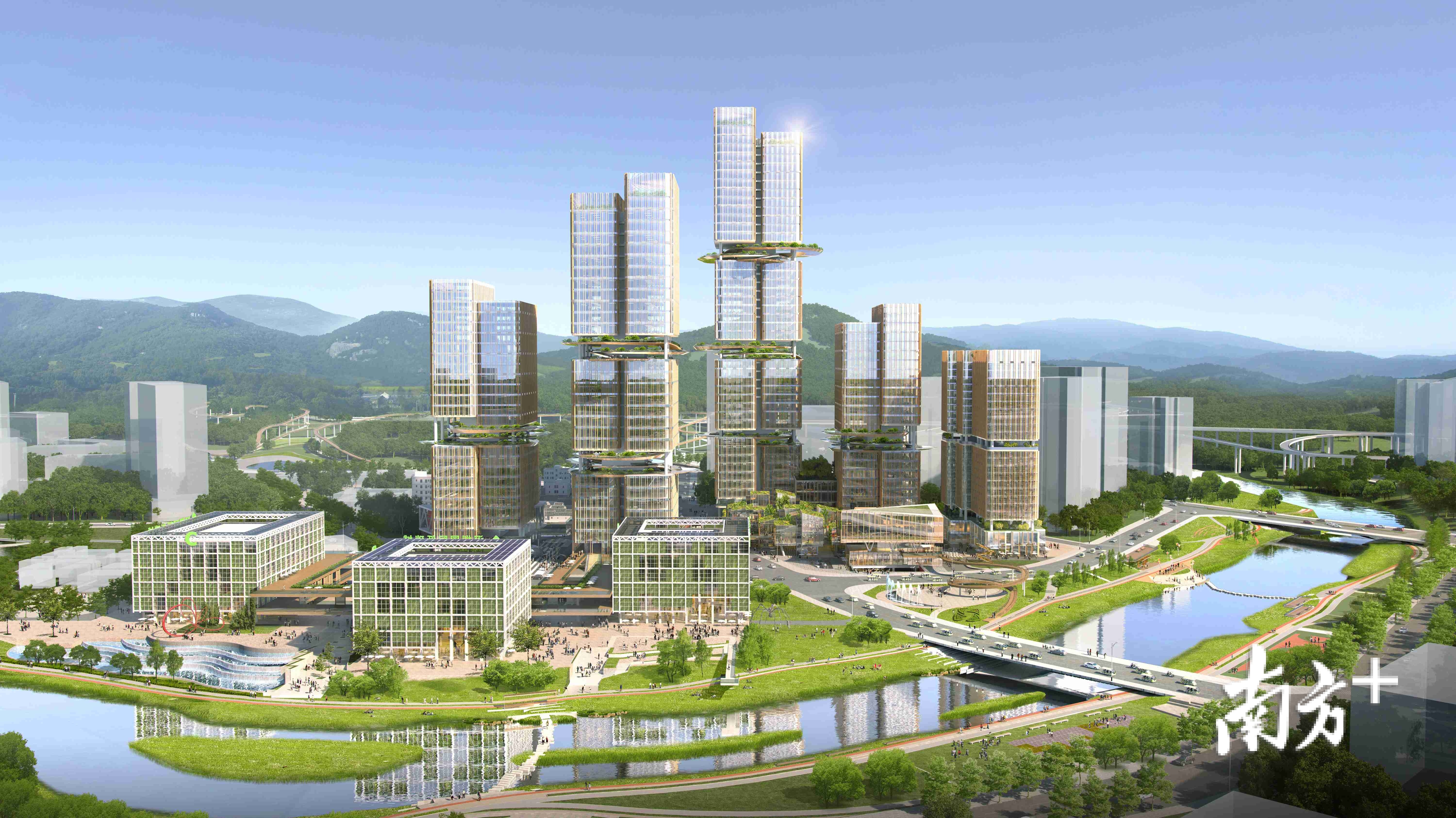图为深圳国际低碳城规划效果图