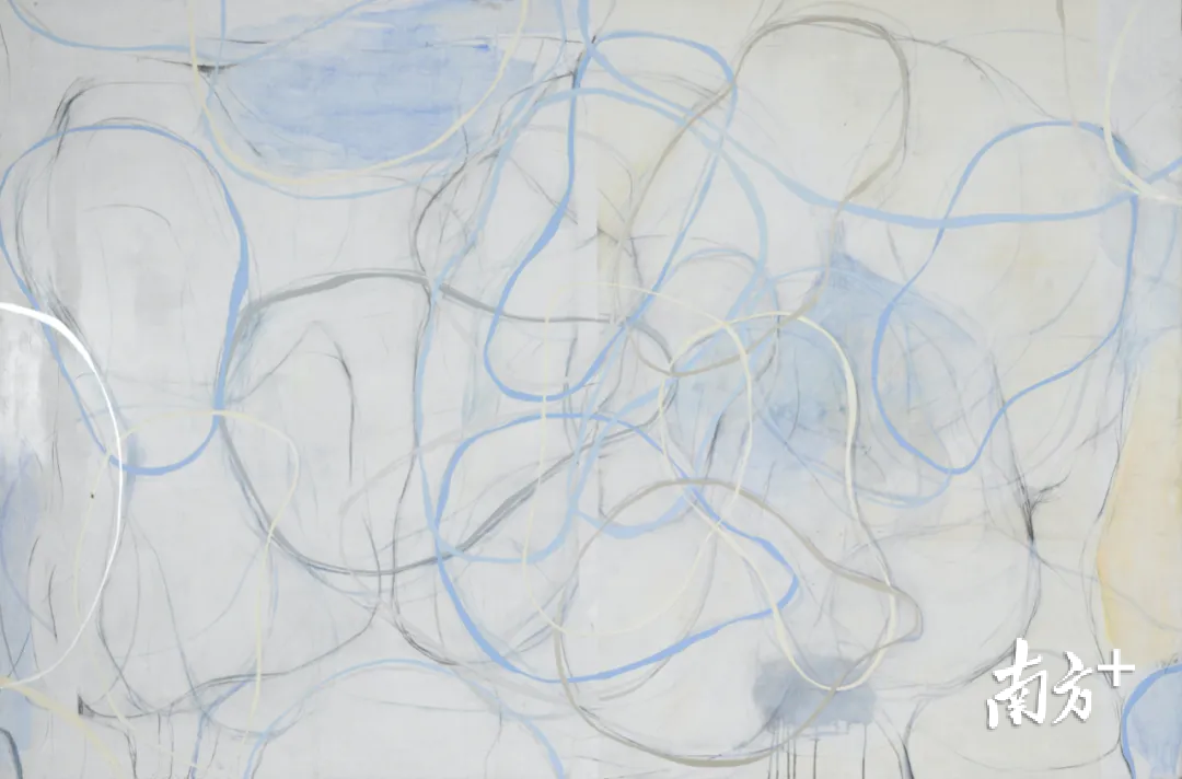 周力《线》 油画 200×300cm(来源罗湖美术馆)