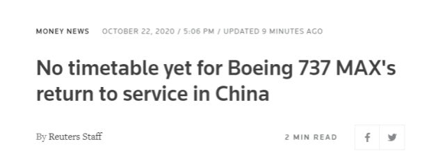 中国|全球航空运输萎缩,外媒关注中国对波音737MAX态度