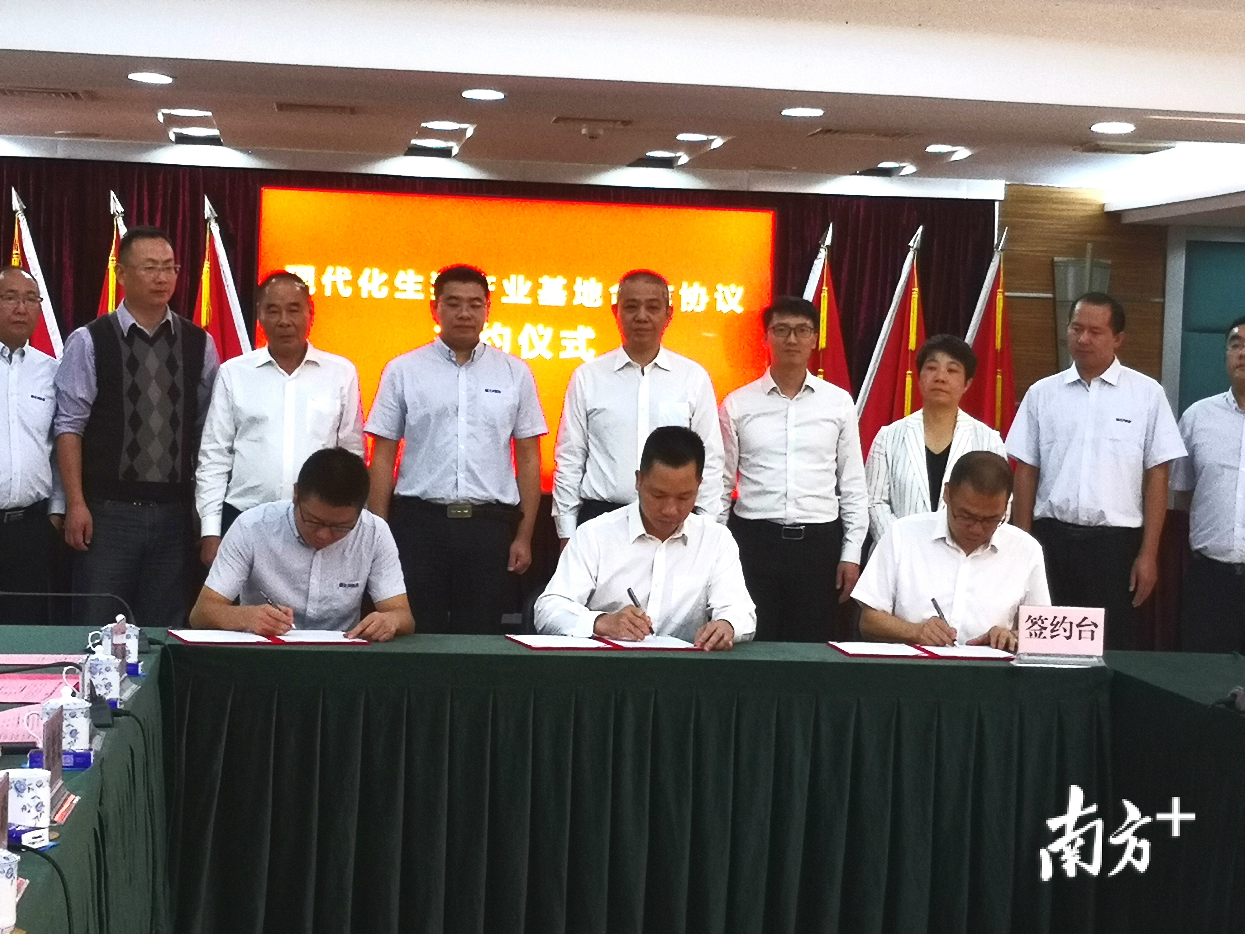 本次项目计划总投资20亿元，在南庄镇设立项目总部，形成现代化养殖、食品加工、农业大数据等华南总部产业集群。