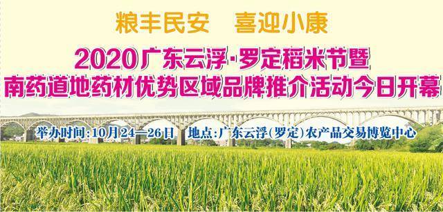 罗定|2020广东云浮·罗定稻米节暨南药道地药材优势区域品牌推介活动今日开幕