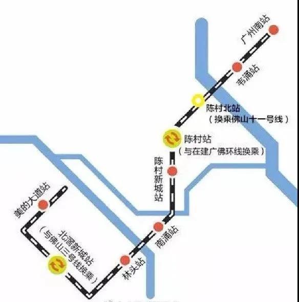 广州地铁7号线西延顺德段图。 广州地铁7号线西延顺德段图。